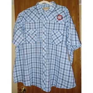 Wrangler Shirt Mens XXXL Blue Pearl Snap Western Plaid Cowboy Rodeo NWT